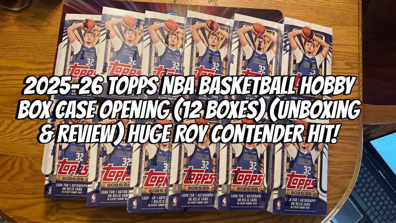2025-26 Topps NBA Basketball Hobby Box Case Opening (12 Boxes) (Unboxing & Review) ROY Contender Hit