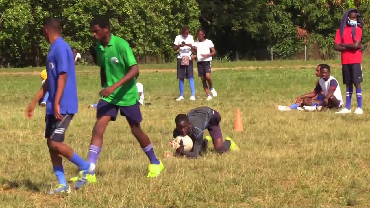 Blue House vs Green House Boys Football Game.
