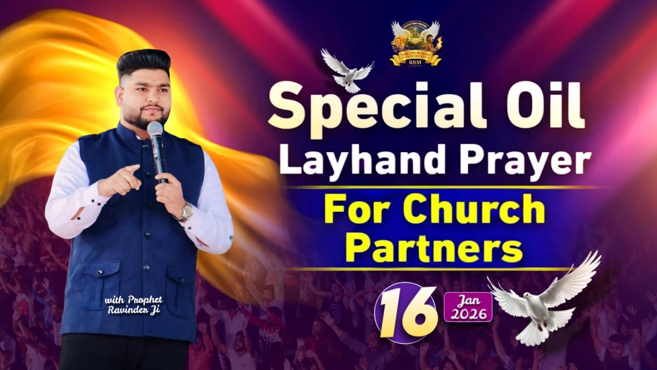 Special Oil Layhand Prayer For Church Partners Meeting (16-01-2026) || Ravinder Singh Ministries ||