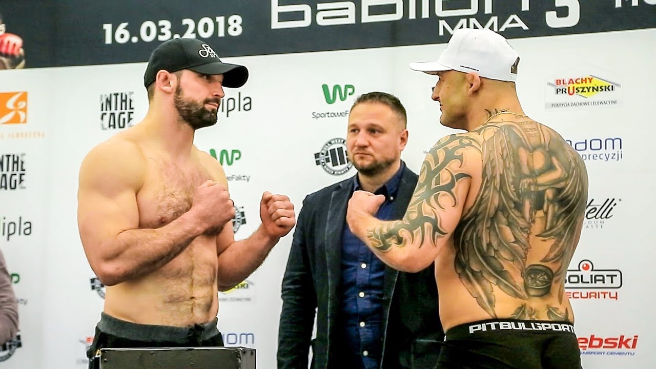 Ceremonia ważenia przed galą Babilon MMA 3 w Radomiu