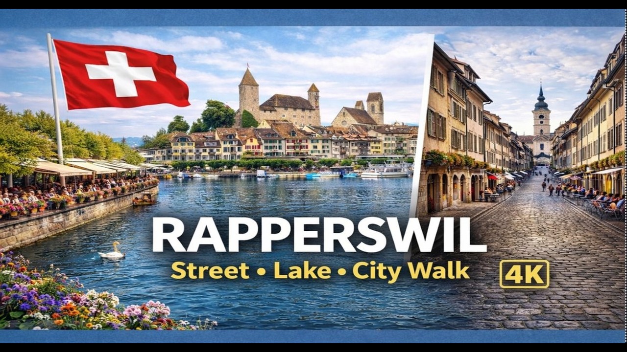 Rapperswil Switzerland 4K | Beautiful Lake, City Walk & Restaurants