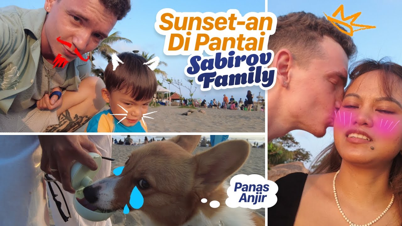 SUNSETAN DI PANTAI PETITENGET BERSAMA BOJO RUSIA! RAYNER SENENG MAIN PASIR, MOCHI SENENG MANTAI🏝️🌅