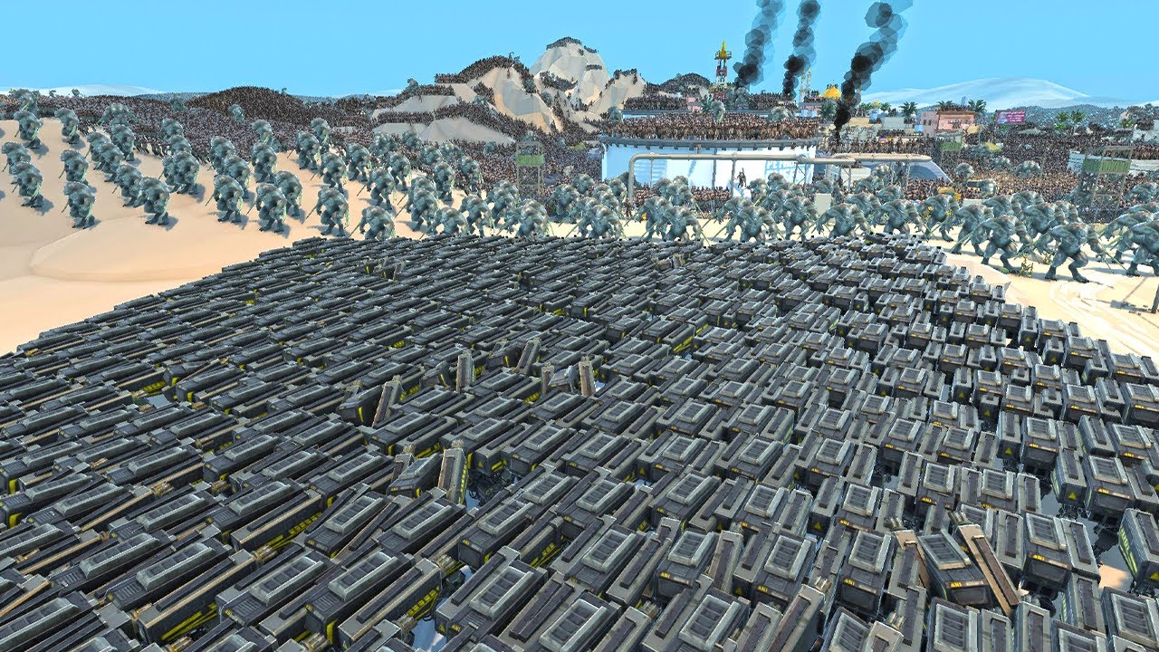 HUNTER MINIGUN, T45 SHOTGUN & LMG TURRET VS 4.2 MILLION GIANT TROLL & ZOMBIES !! UEBS 2