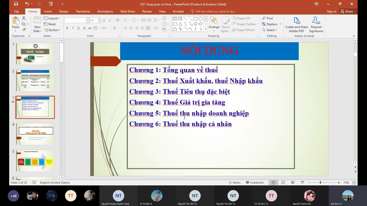 THUẾ 1 | Buổi 1 - Chương 1: Tổng quan về Thuế