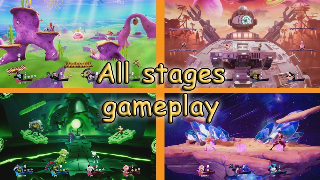Nickelodeon All-Star Brawl 2 | All stages gameplay