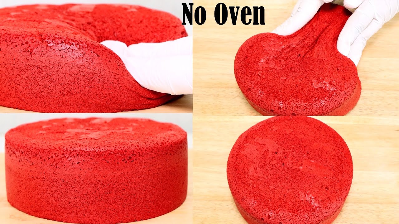 No Oven Red Velvet Sponge Cake Recipe | How to Make Soft & Fluffy Red Velvet Cake