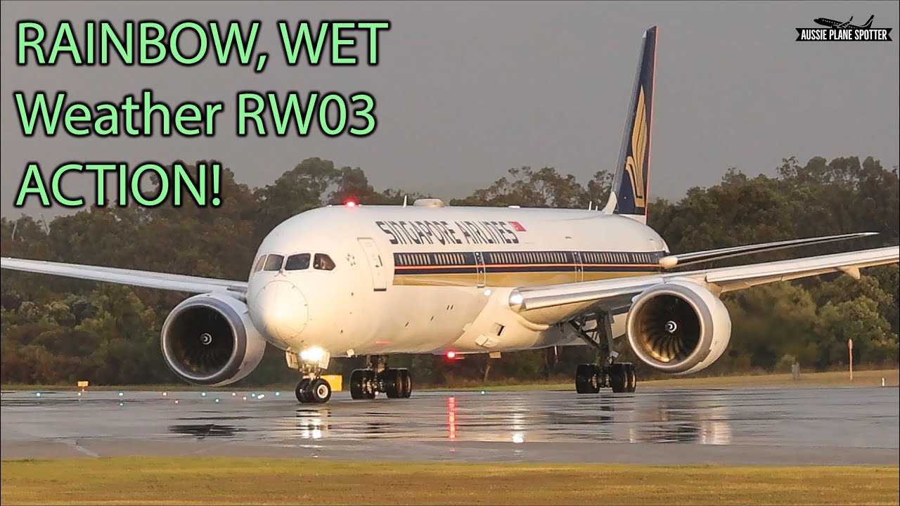 10 Minutes of WET Weather RAINBOW RW03 Action including Singapore (9V-SCL)