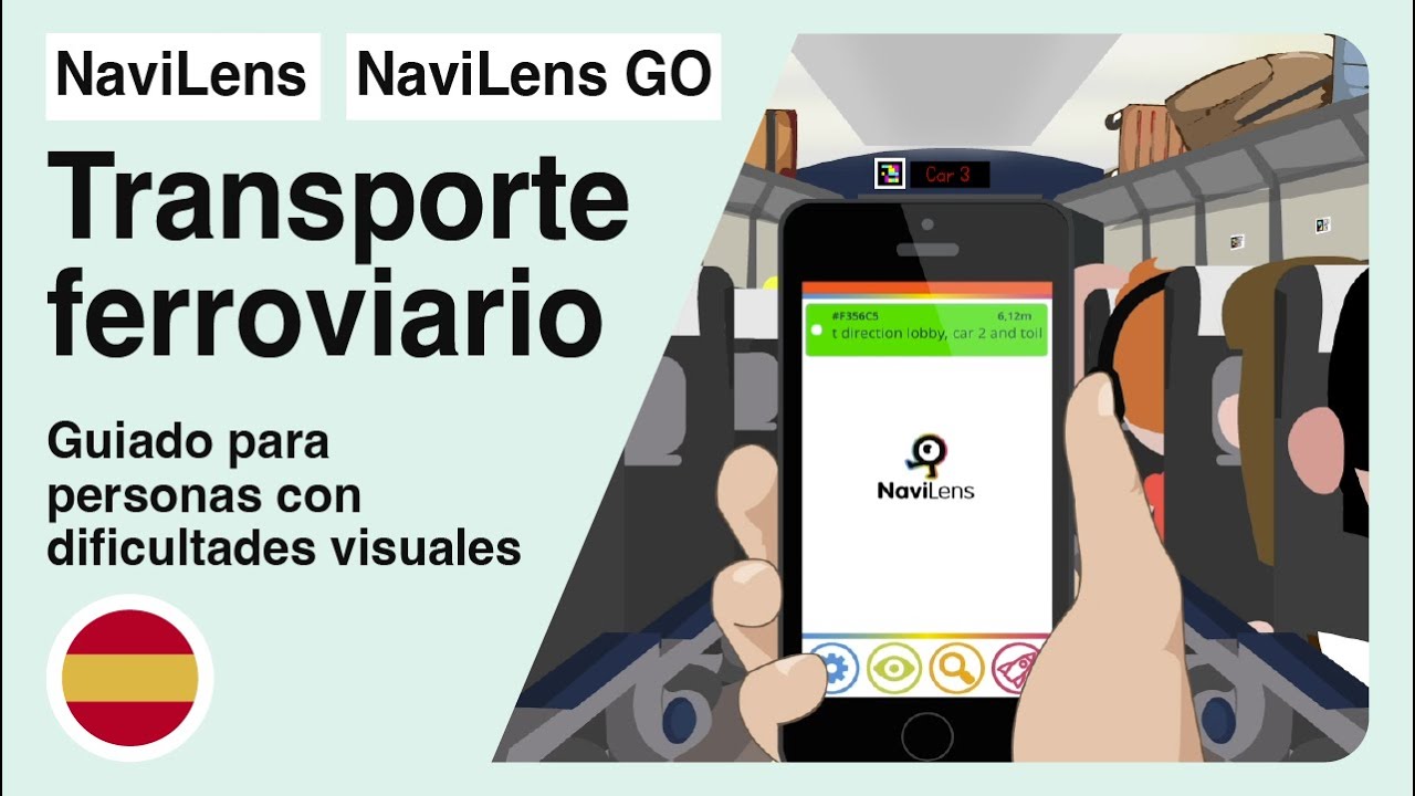 Guiado en tren con NaviLens para personas con discapacidad visual.