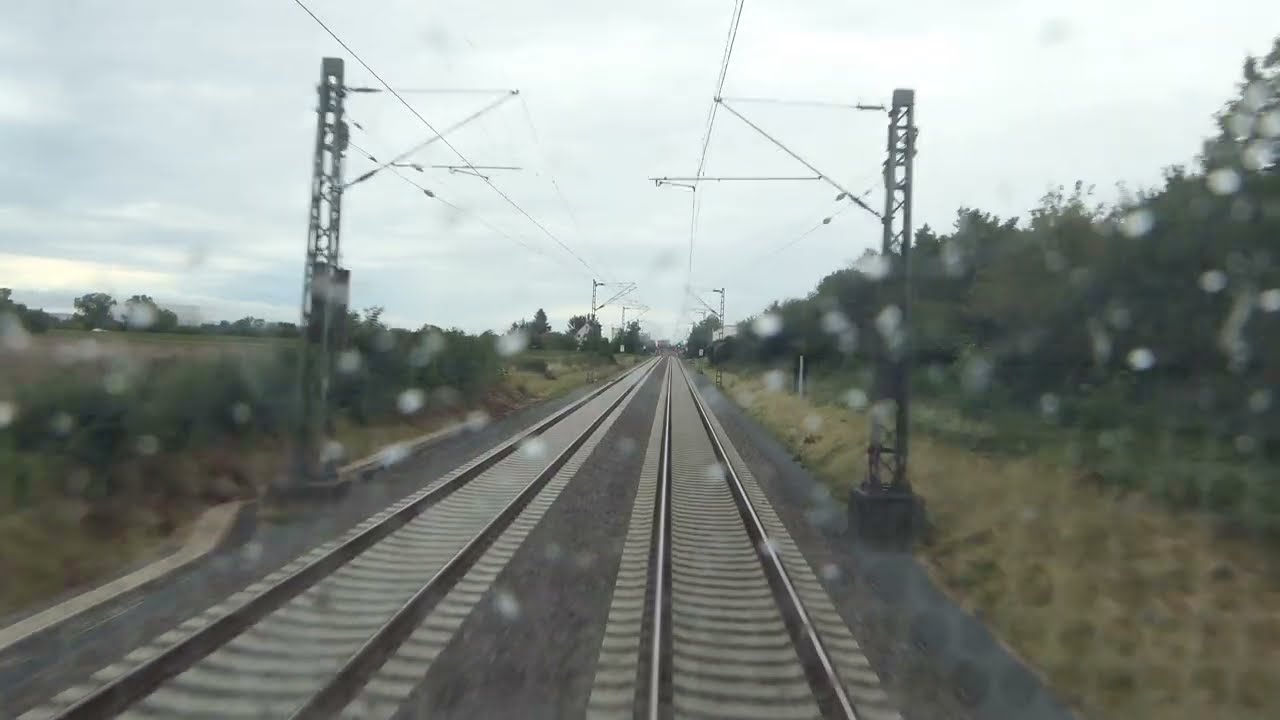 Führerstandsmitfahrt: BR 401 (ICE 1), Riedbahn, Frankfurt Flughafen - Mannheim, V-Max 200 Km/h