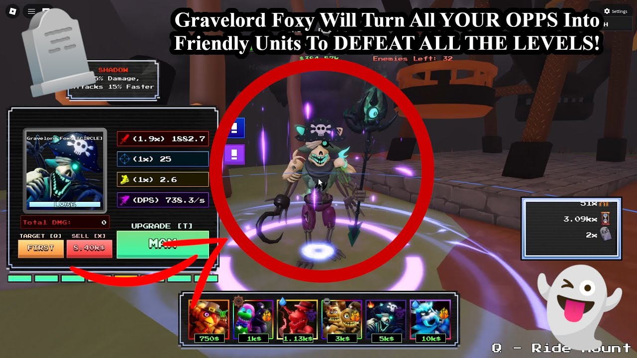 В Five Nights TD 2 я получил нового юнита Gravelord Foxy, и он просто невероятно силён! (Призыв б...