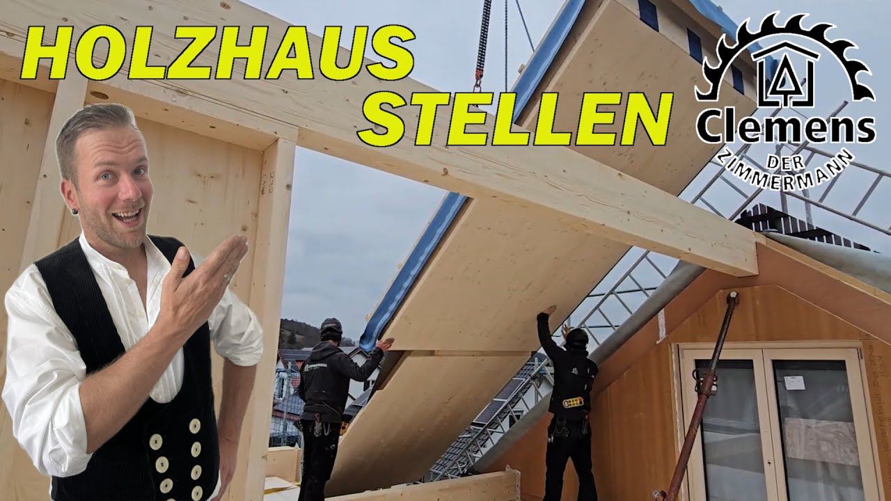 Wir richten ein Holzhaus und ihr seid mit dabei🙂👍  aus der Sicht eines Zimmerers