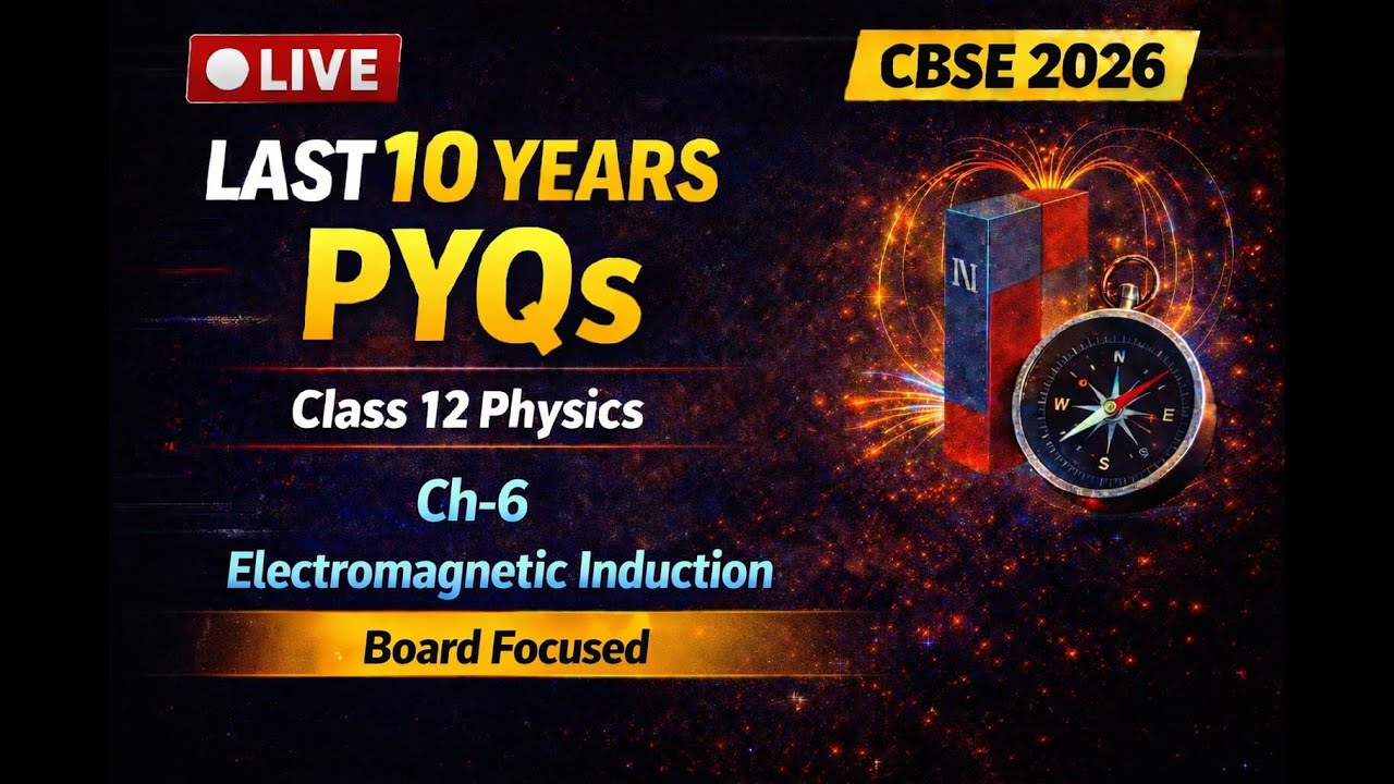 Class 12 Physics PYQs LIVE | Ch-6 Electromagnetic Induction (EMI) | CBSE Board Exam 2026