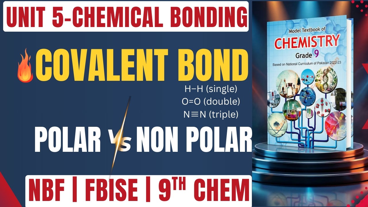 Chemistry Class 9 Unit 5 L-3 | Covalent Bond Formation & Types |  Dot & Cross Structures| FBISE NBF
