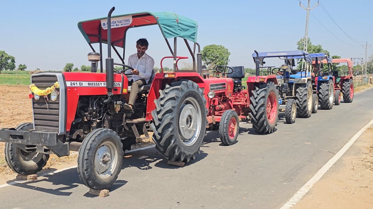 ट्रेक्टरो की लाईन लगा दी,  test, करने के लिए, Massey, Mahindra, Swaraj, Sonalika, old Mahindra,