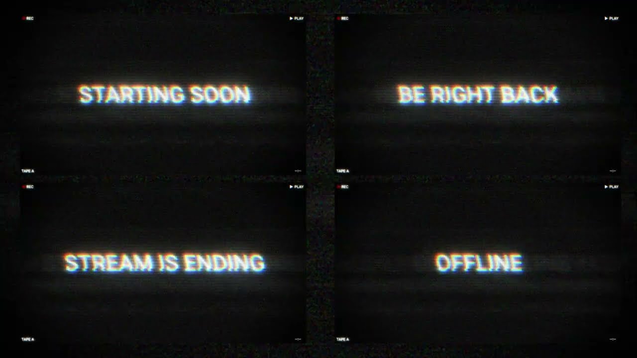 Retro VHS CRT Style Animated Twitch Overlay Package