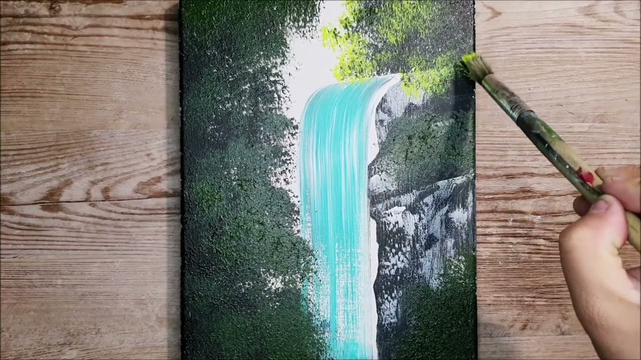 KING ART      WATERFALL  SUNRISE   N 1008  PAINTING TUTORIAL
