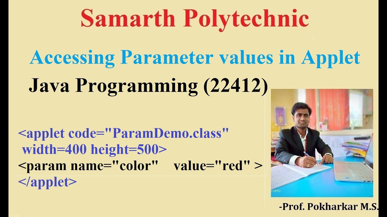 Passing Parameter in an Applet | Param tag | Java Programming | 22412