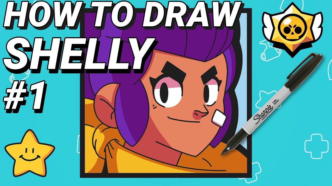 HOW TO DRAW SHELLY ICON | BRAWL STARS | STEP BY STEP | TUTORIAL