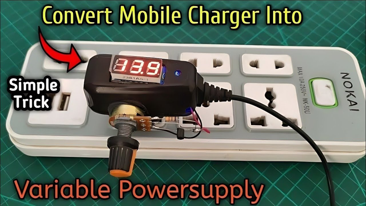 How to Make Variable Powersupply using Mobile Charger at Home