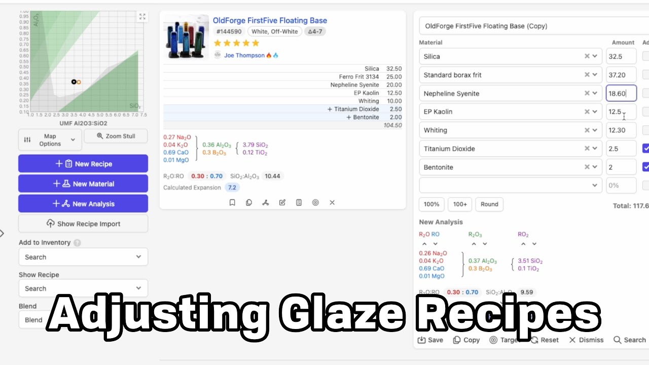 Glaze Recipes - How to change ingredients and match the chemistry