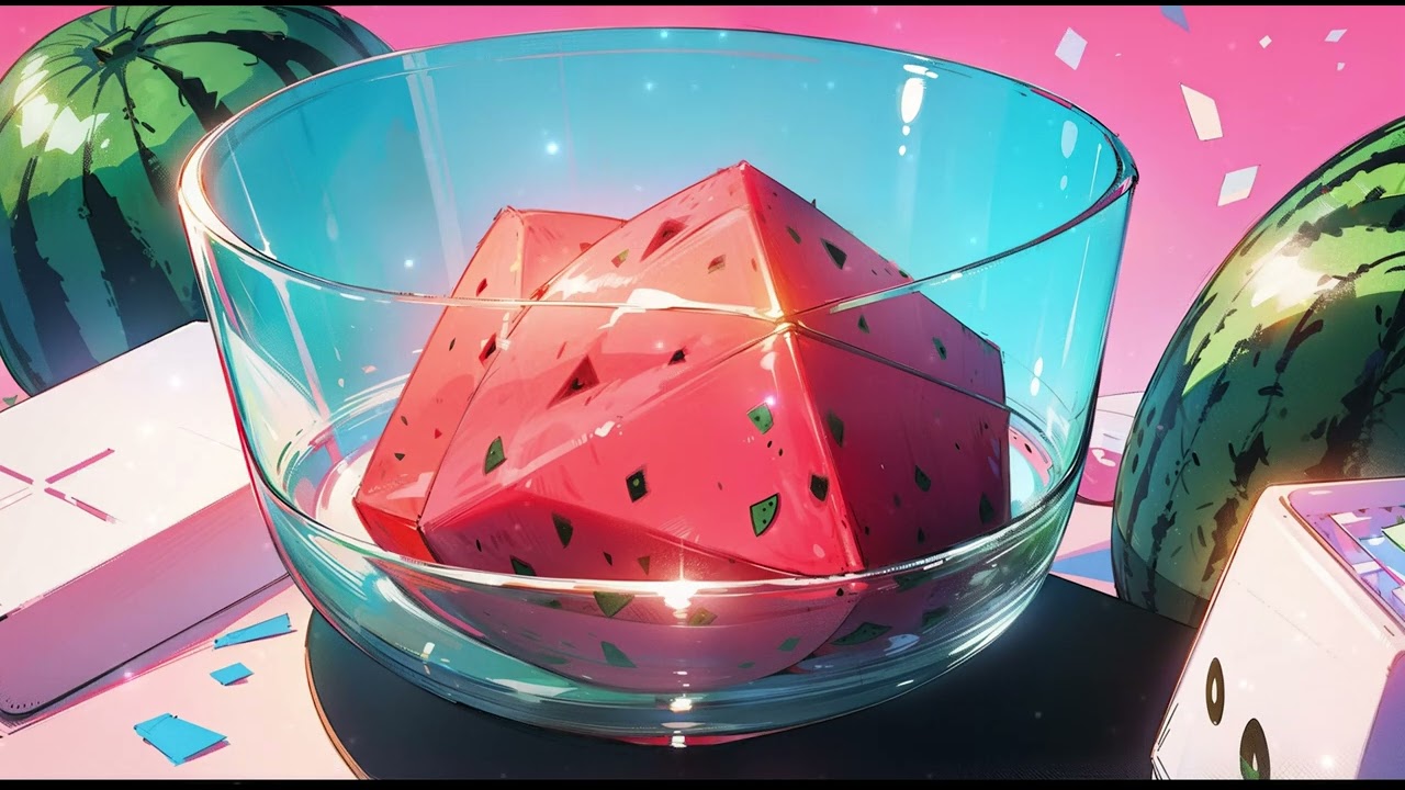 Summertime Groove: Indie Rock Jam with a Watermelon Slice 🍉🎸 