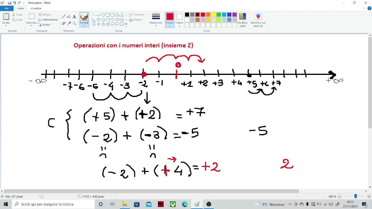addizioni e sottrazioni con i numeri interi (insieme Z)
