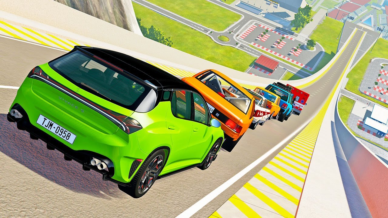 MULTIPLAYER Car Jump Arena Long Jumping! 14 Car Jumping & Crashing! - BeamMP