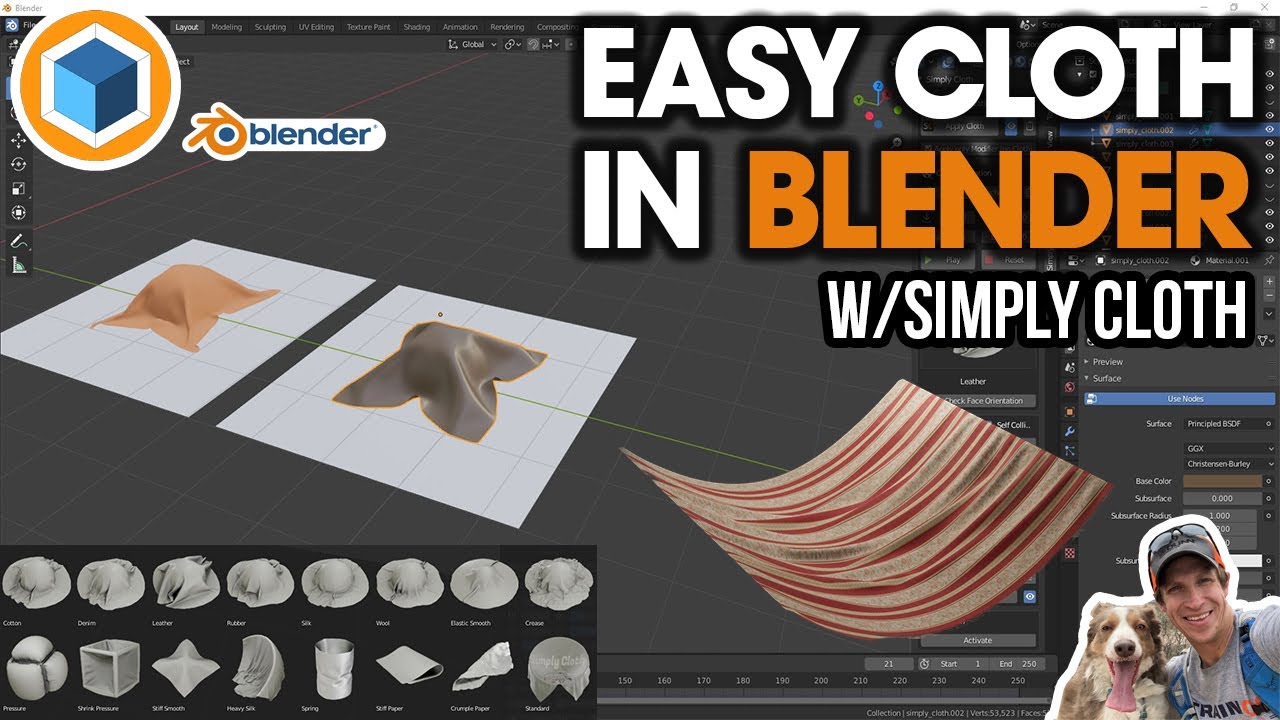 EASY CLOTH in Blender Using the Simply Cloth Add-On
