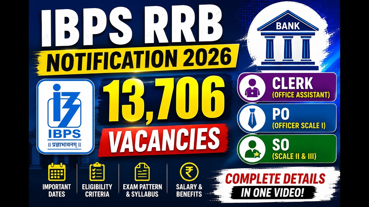 IBPS RRB 2026 Notification OUT | 13,706 Vacancy | Clerk, PO, SO