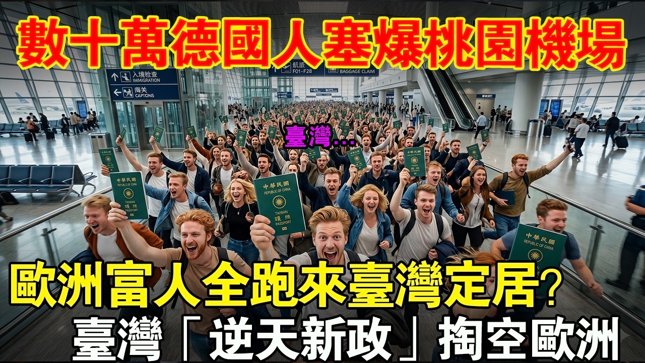 封鎖不住了！18萬德國人塞爆桃園機場，臺灣「逆天新政」掏空歐洲，頂尖人才帶千億資產沖向臺灣，歐盟徹底慌了？#taiwan #台灣 #台湾 #熱門 #臺灣 #大熱門