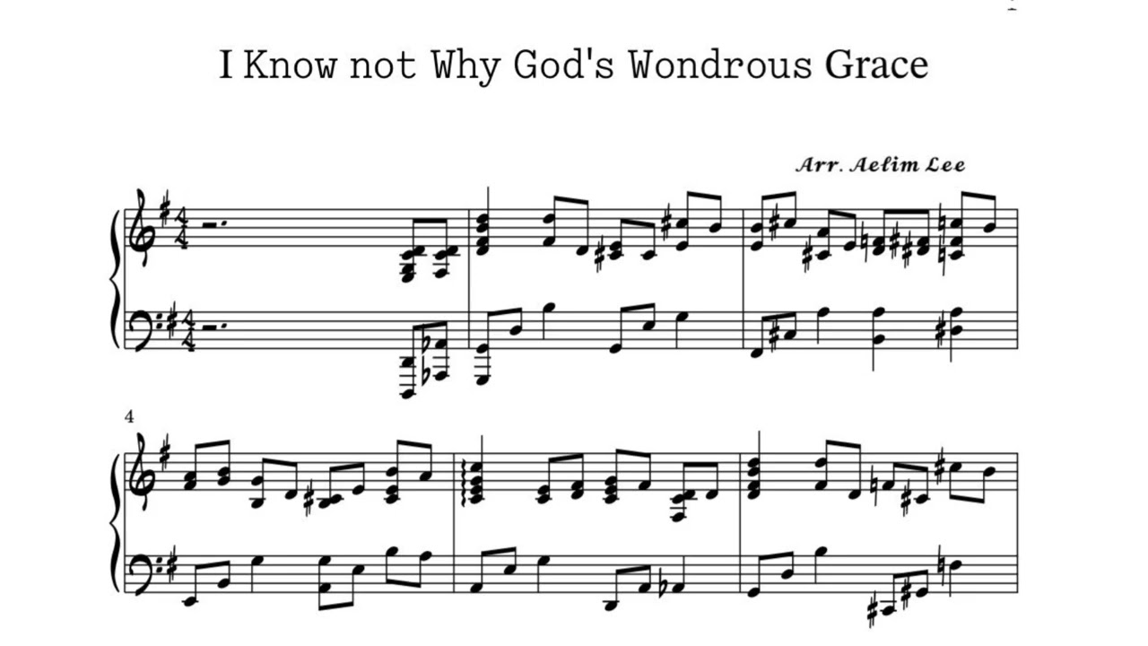 [아 하나님의 은혜로 ]  I Know not Why God's Wondrous Grace | arr.& performed by AelimLee | 피아노 찬송가 편곡