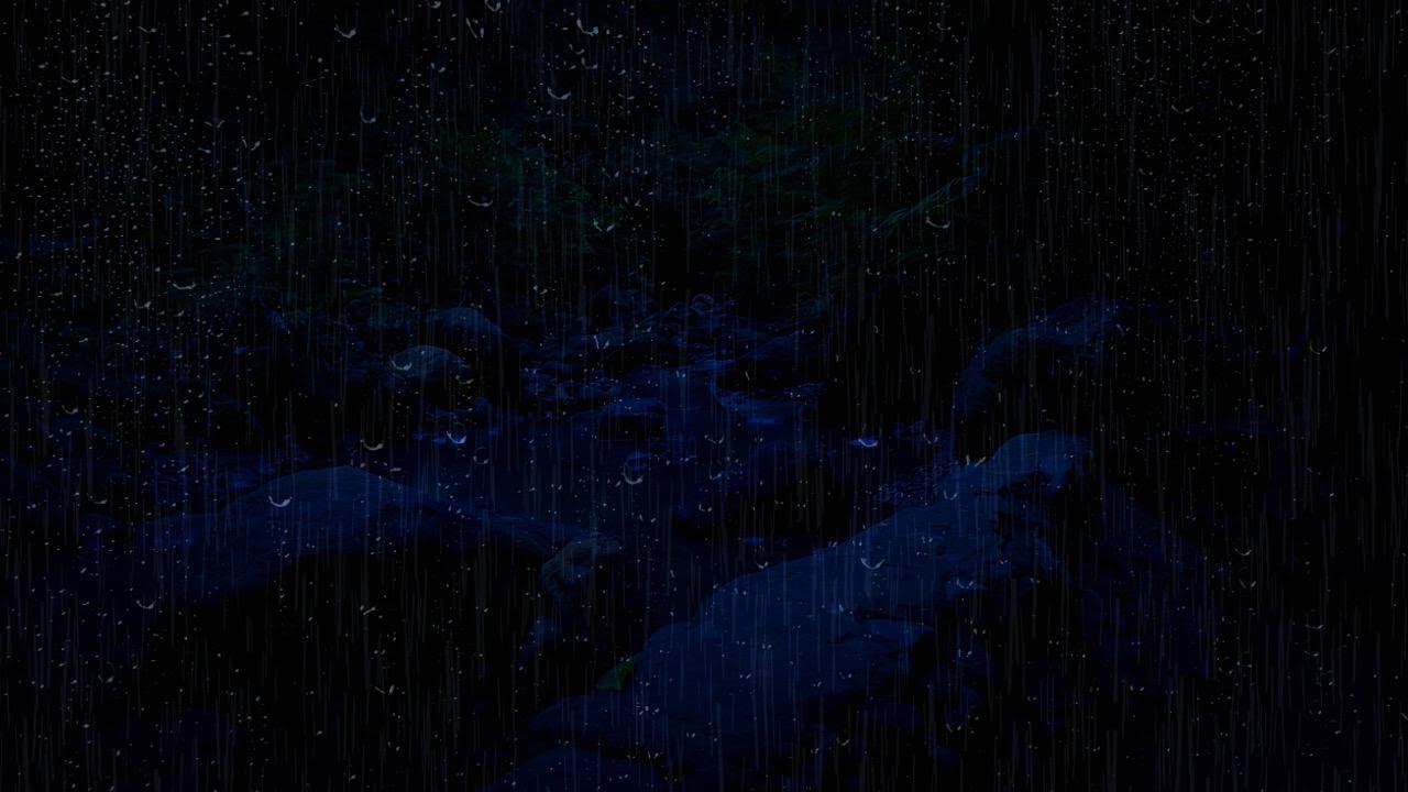 Heavy Rain and Flowing River view For Sleeping | Dimmed Screen | Calm Mind
