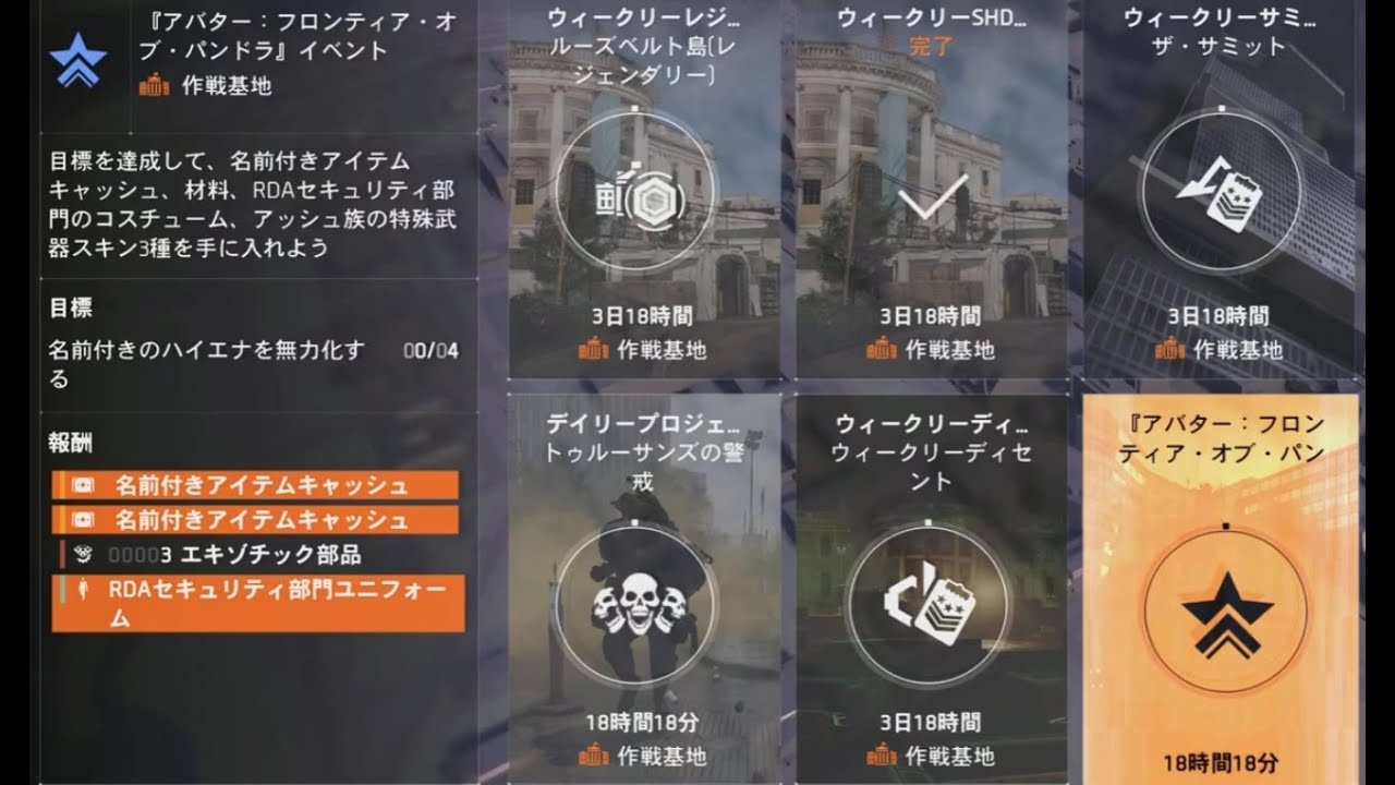 ≪ディビジョン2／S20≫ アバター：フロンティア・オブ・パンドライベント ④