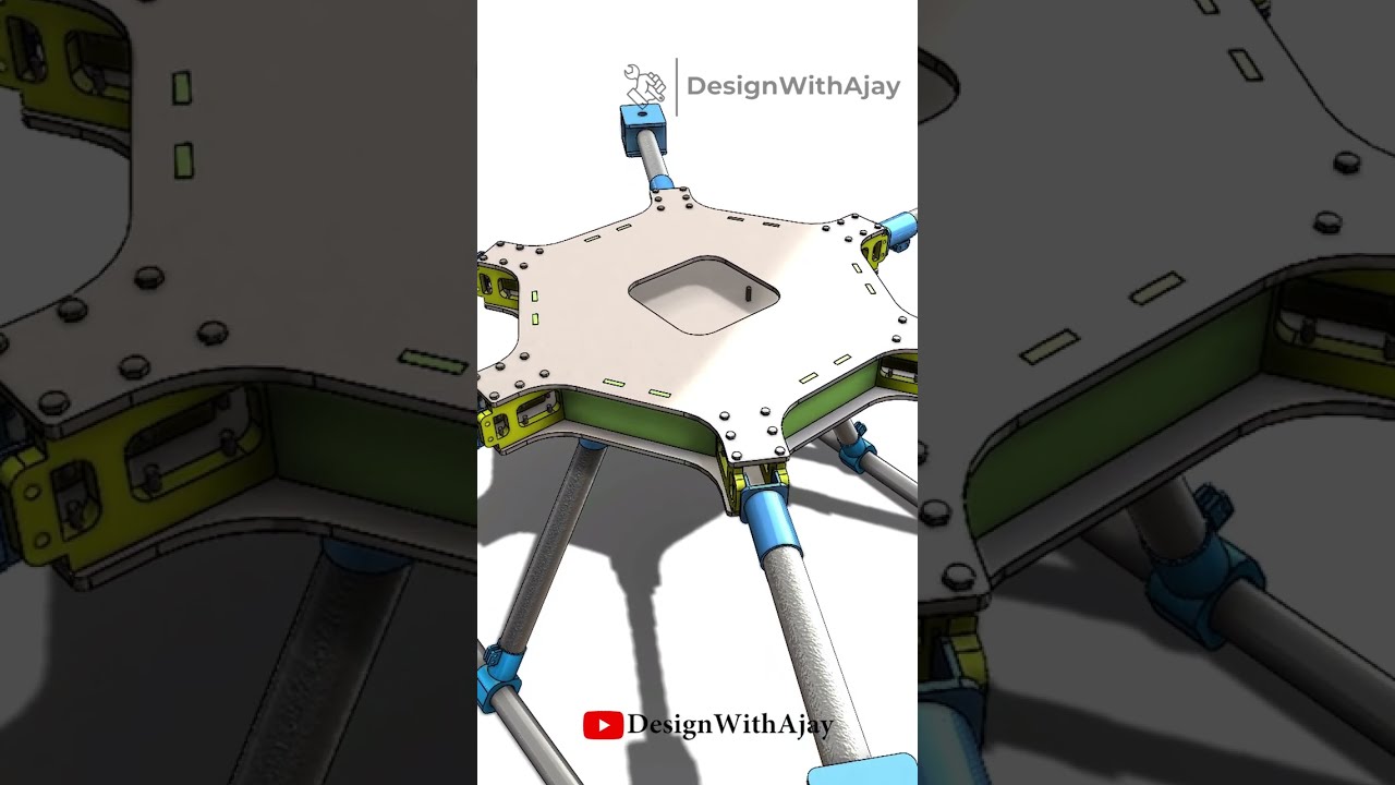 Hex copter Drone Frame Link in Description  | DesignWithAjay | | CAD 3D Designer |