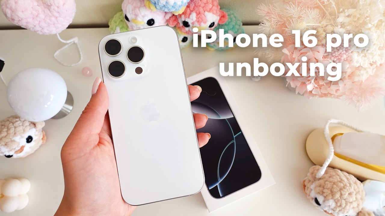iPhone 16 Pro UNBOXING ASMR, setup, TIPS + case accessories! iOS 18📱compare iphones  ✨ aesthetic
