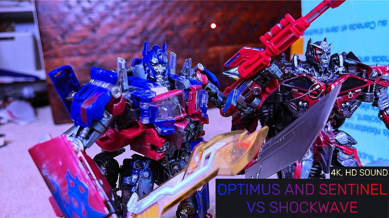 Battle of the Greats: Optimus Prime, Sentinel Prime, and Shockwave (Transformers Stop Motion)