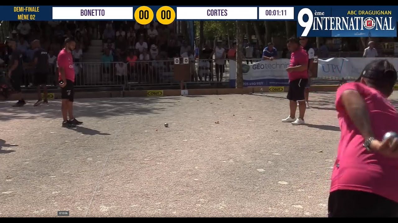 Tr&egrave;s beau match de p&eacute;tanque Bonetto VS Cortes : Demi-finale International de Draguignan 2019