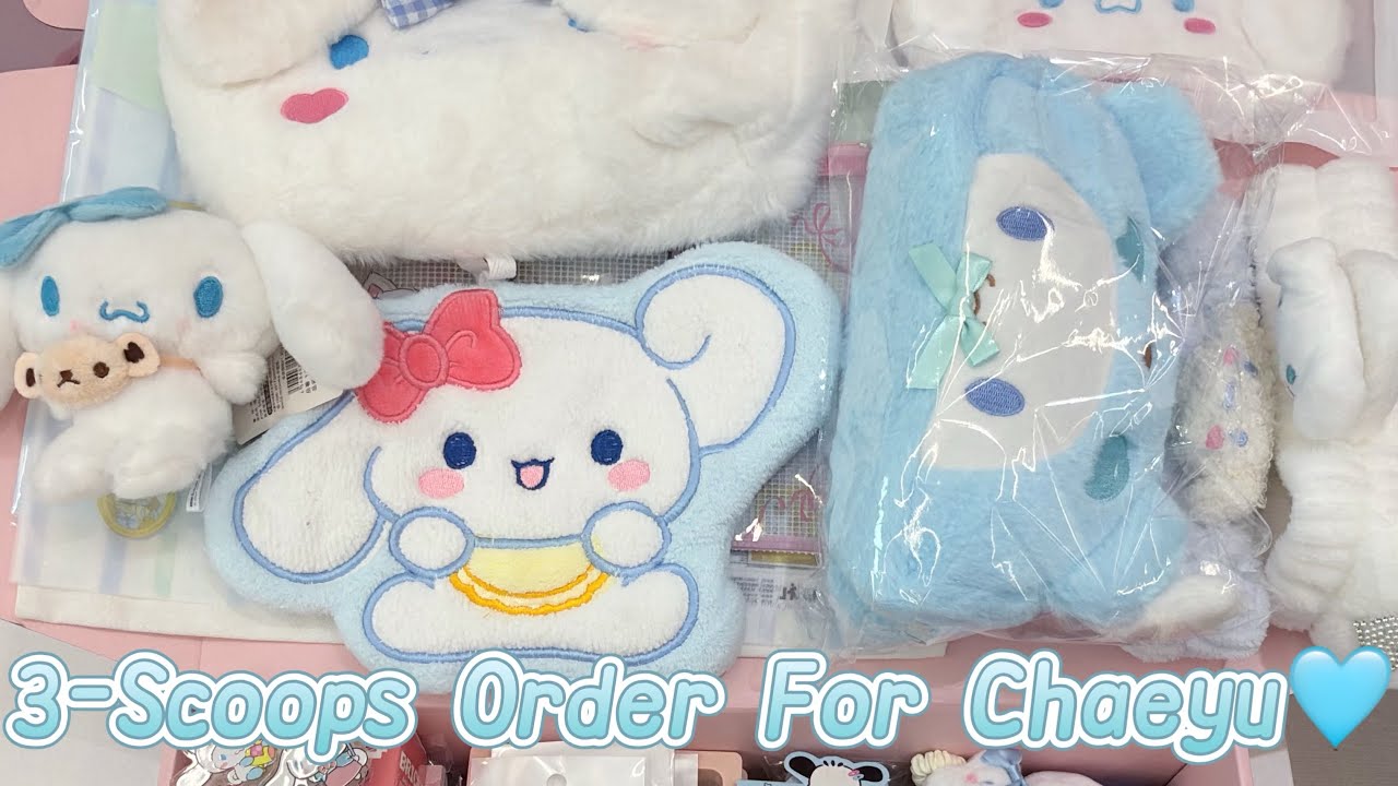 Давайте упакуем заказ из 3 шариков для Чэю🩵 #sanrio #cinnamoroll #luckyscoop #kawaii #packingorders