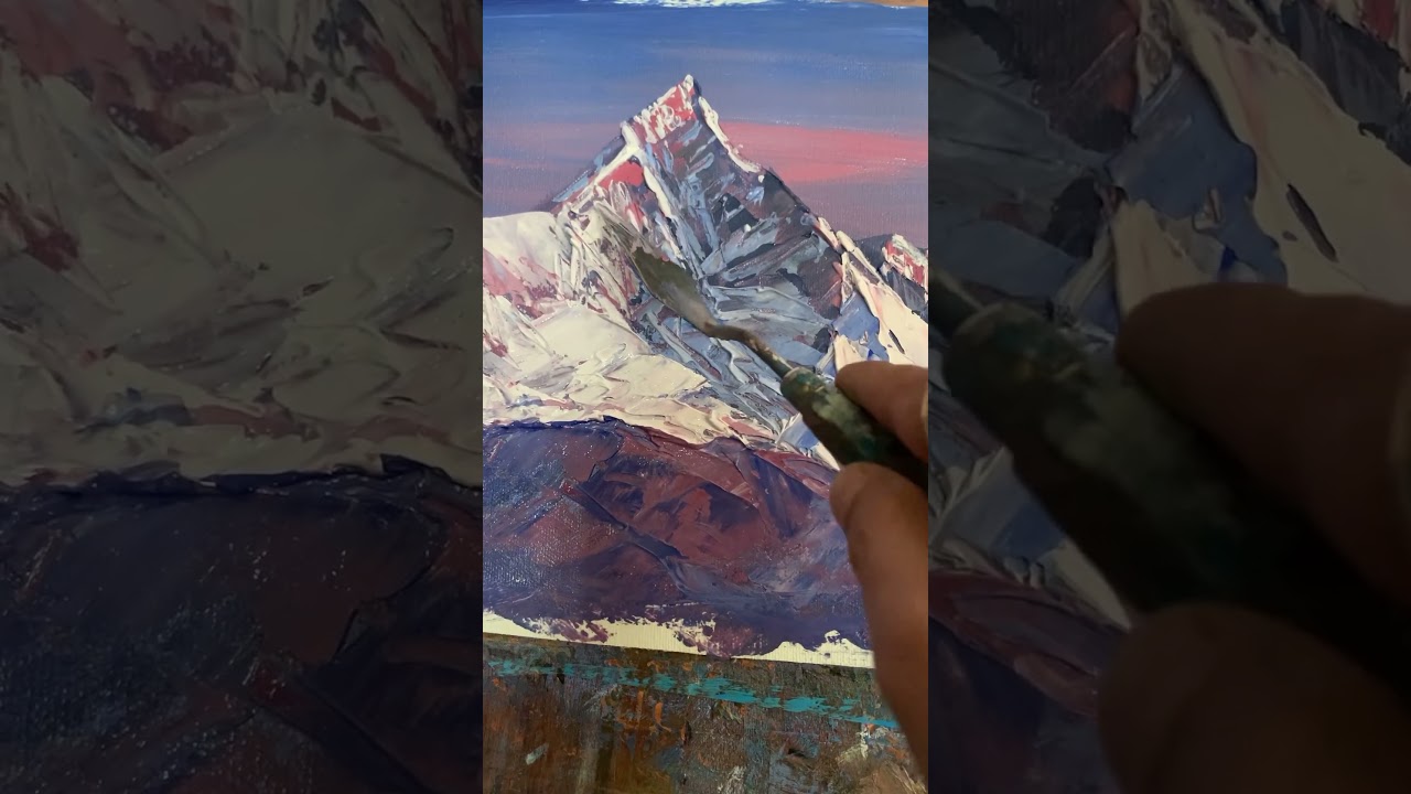 Nepal 🇳🇵 mountain painting//acrylic painting 🎨 #shorts #art