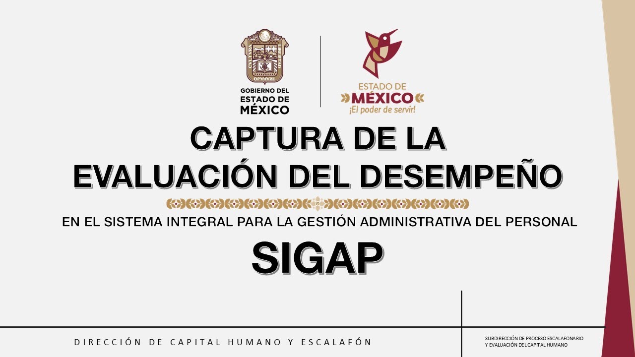 Captura de la Evaluaci&oacute;n del Desempe&ntilde;o en el SIGAP