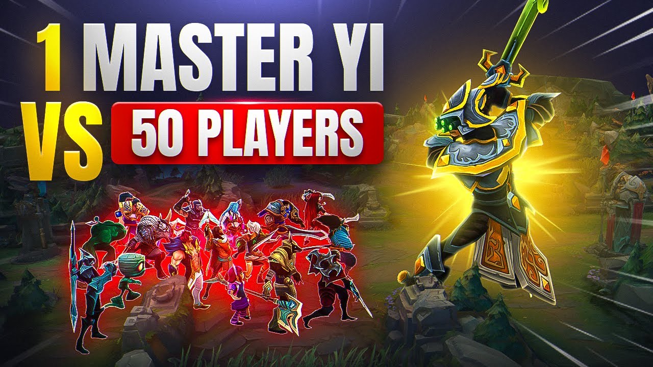 The FIRST 1 MASTER YI vs 50 Players in League of Legends