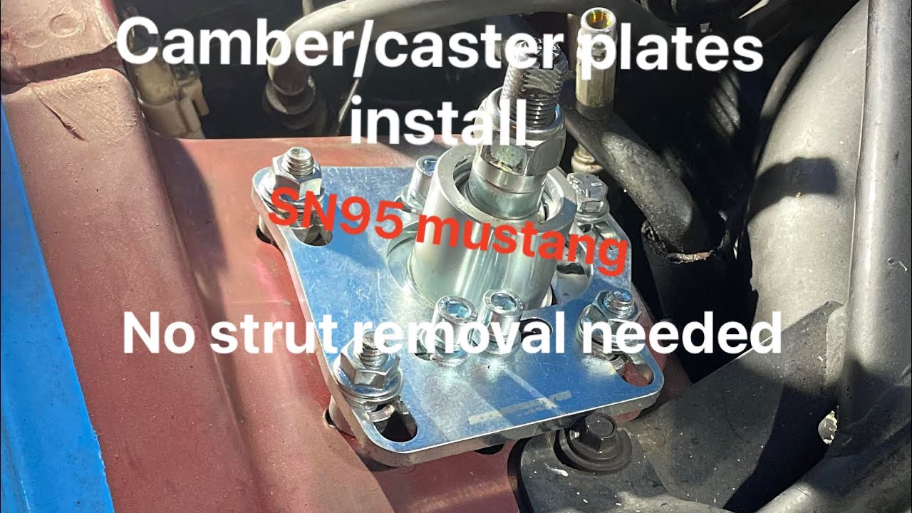 Camber/Caster Plates Installed on the SN95 Mustang.