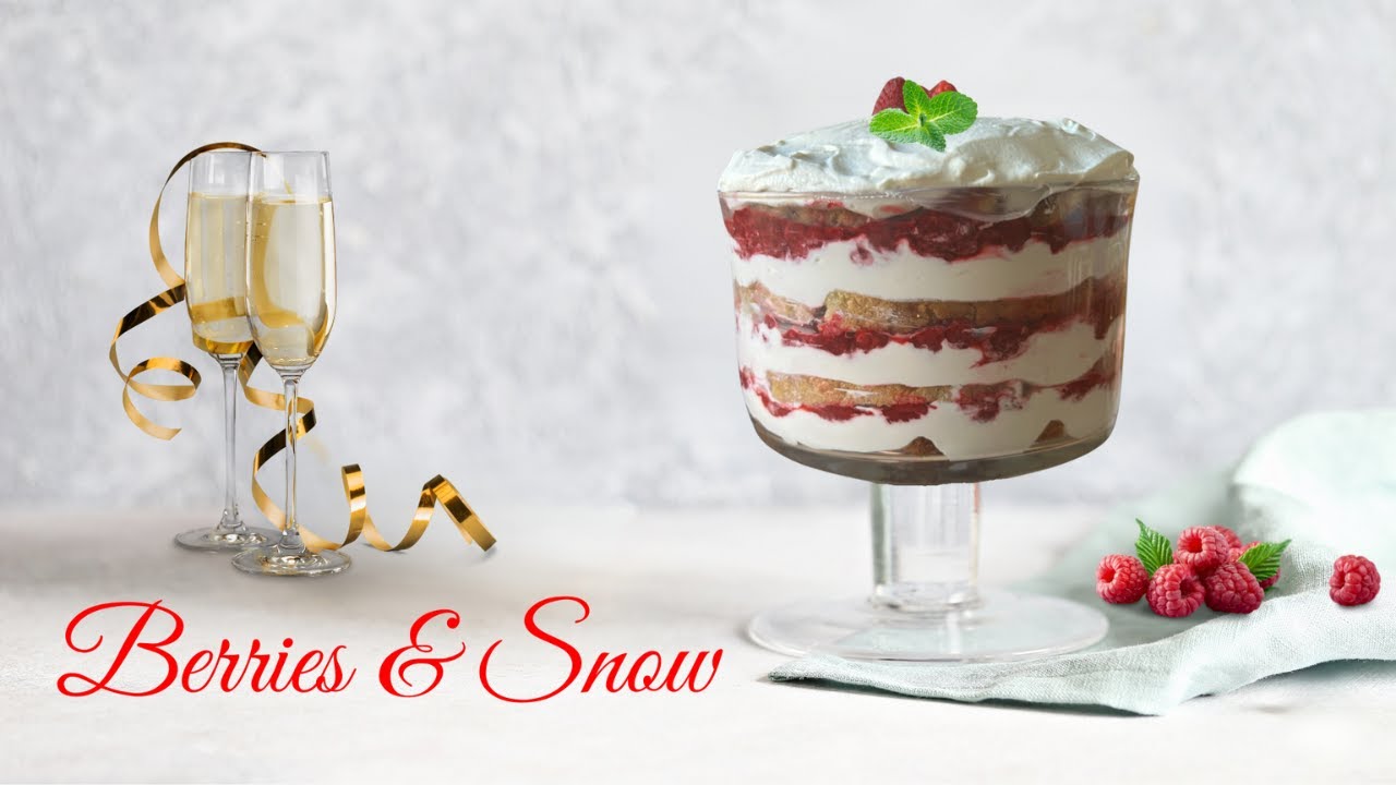 NEW YEAR Centerpiece- Raspberries & Snow Trifle 🎉
