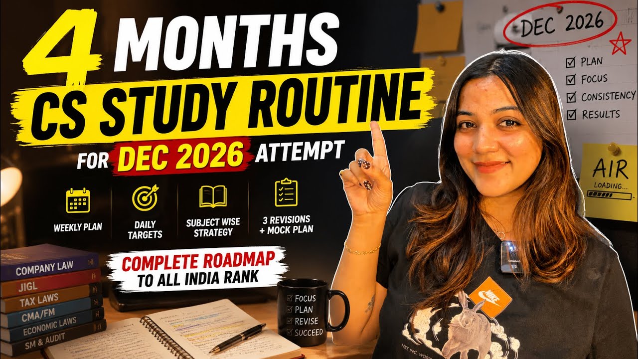 4 MONTHS CS Study Routine for CS DEC 2026 Attempt | Study Strategy for AIR | Neha Patel