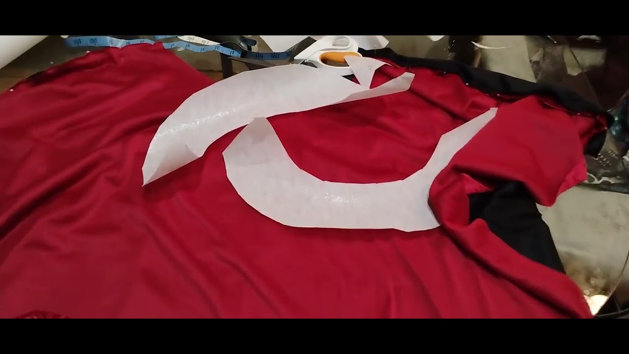 Making the vampire cape for my son