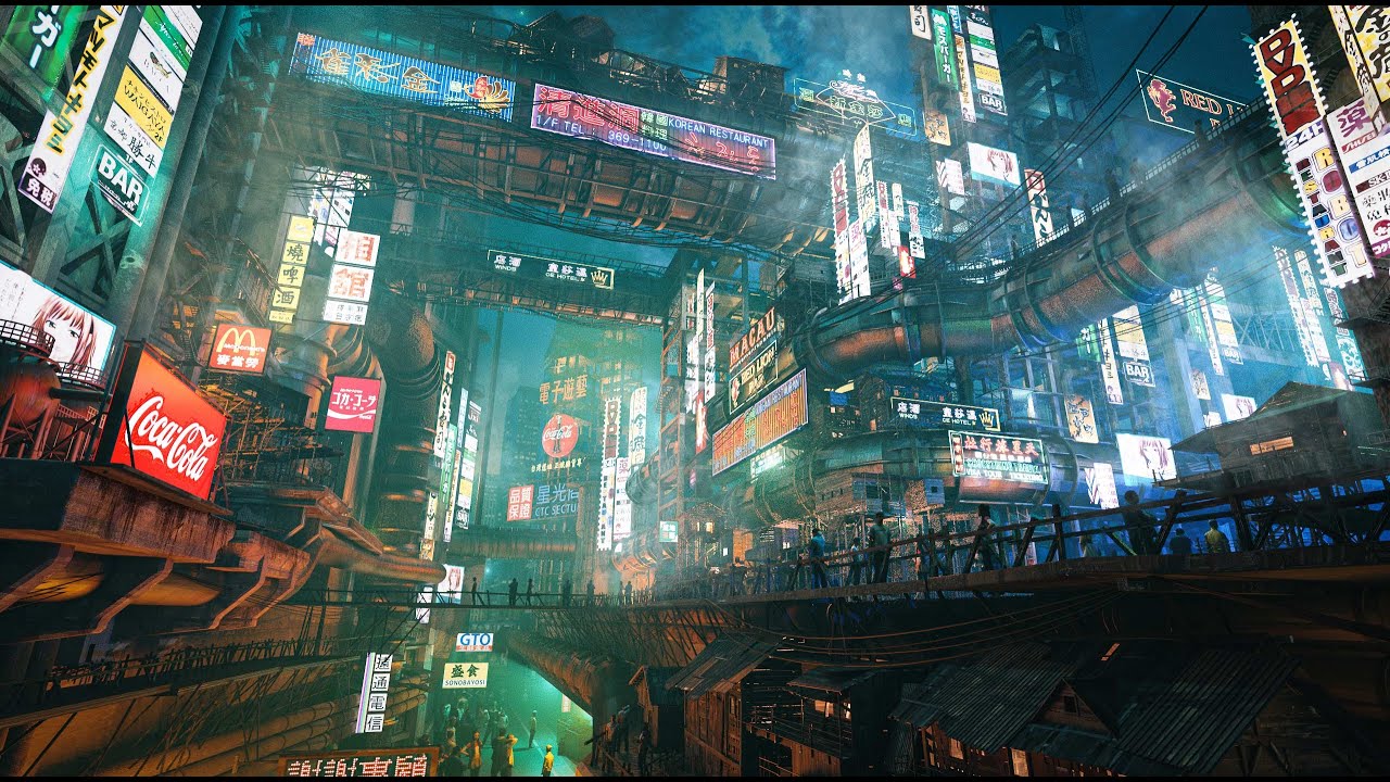Cyberpunk City | Concept Art | Blender 4.2