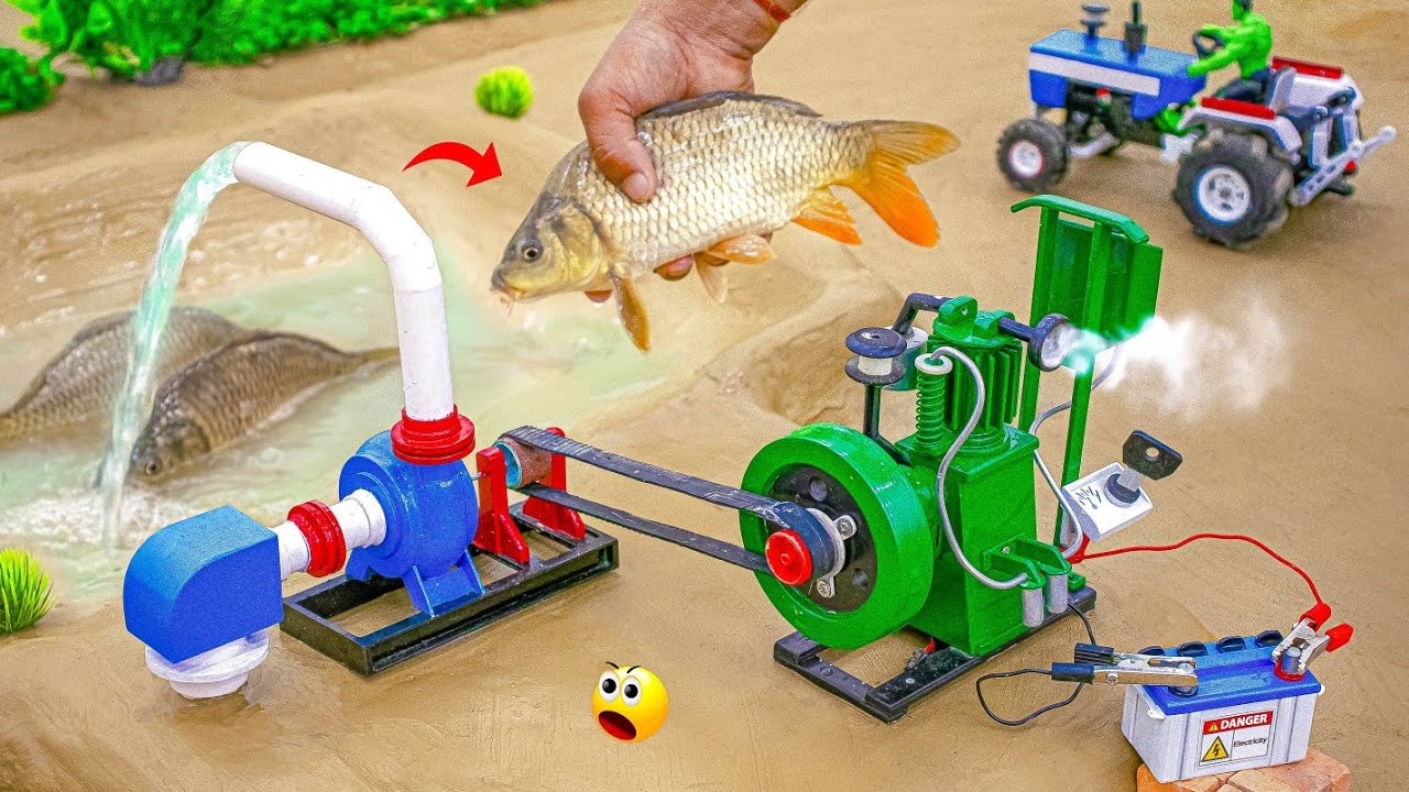 diy using diesel water pump for agriculture fishing exciting science projects@zoncreator