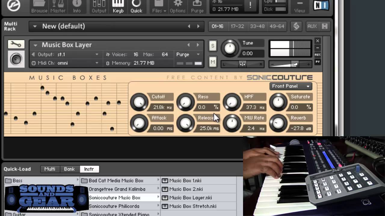 Soniccouture free Music Box library review - SoundsAndGear