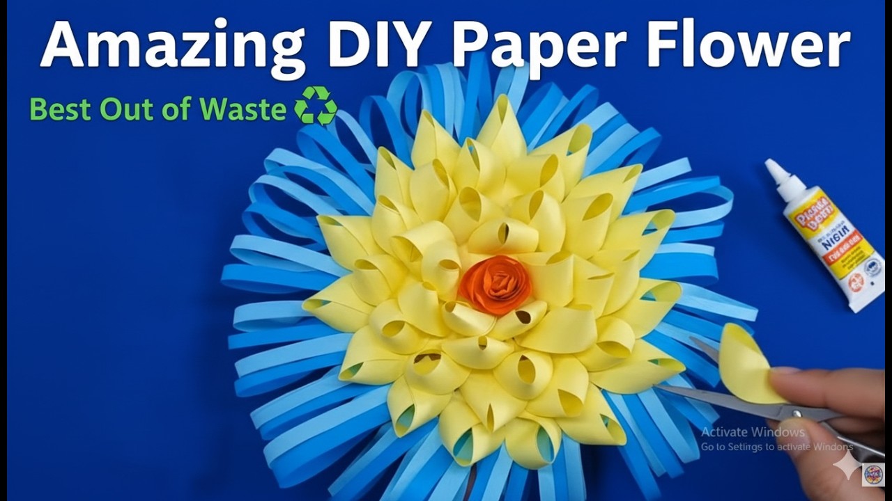 Amazing DIY Paper Flower Wall Hanging 🌸 | Best Out of Waste Craft Tutorial ♻️