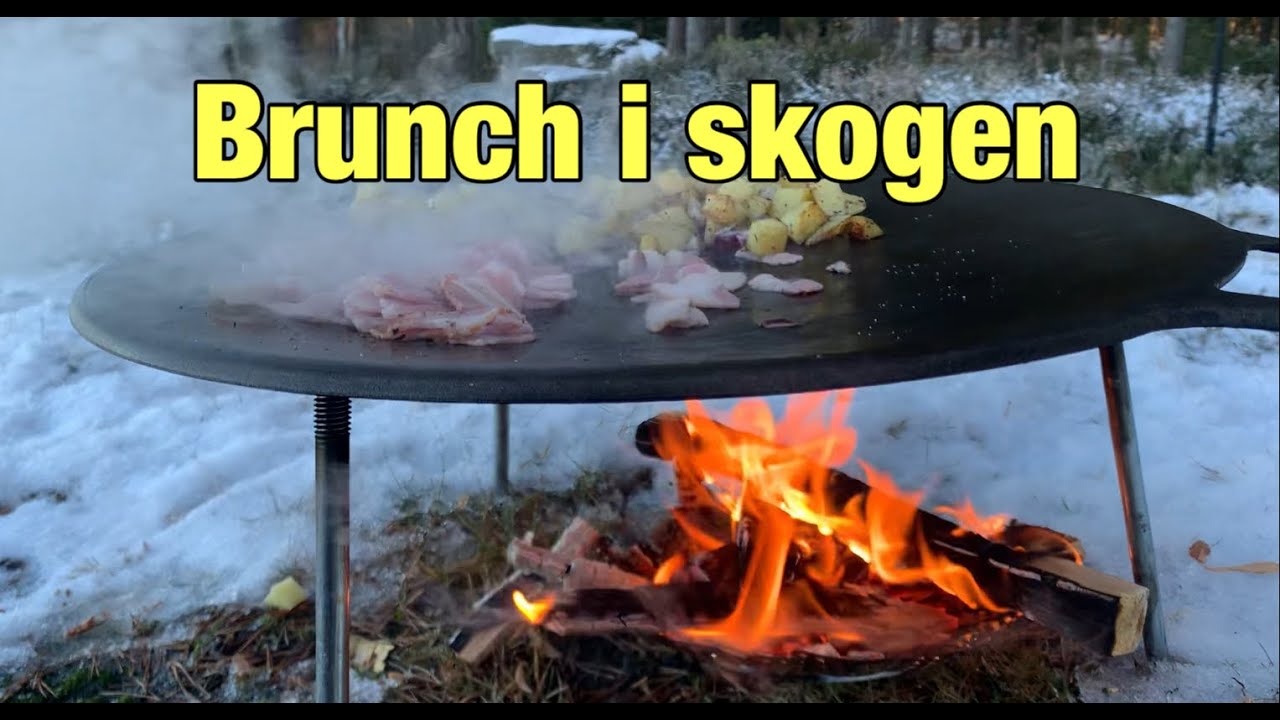 Brunch på stekhällen vid sjön